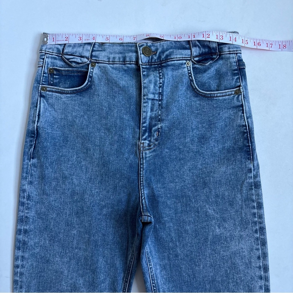 FRAME Esther The Snapped Cropped High-Rise Blue Ankle Denim Leggings Size 28 - Picture 11 of 16